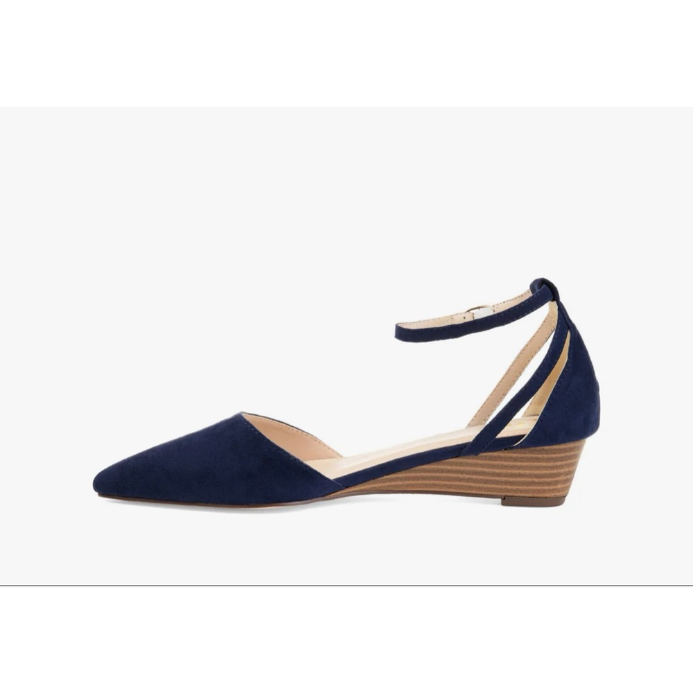 NEW Journee ARKIE D'ORSAY WEDGE HEELS FAUX SUEDE 6.5 $70 - Picture 3 of 7